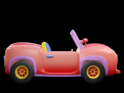 Cartoon Car Low-poly 3D model