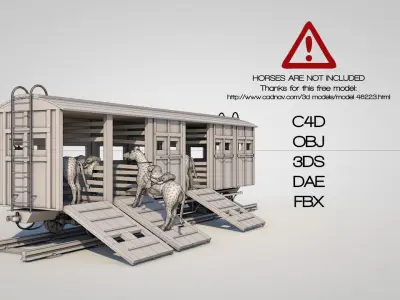 Wild West Horse Wagon 3D model