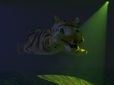 The tiger and the castle guard animated short Low-poly 3D model