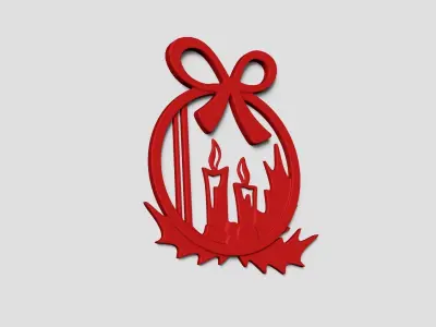 Christmas Garland Panel A02 - Door Wall Decoration 3D print model