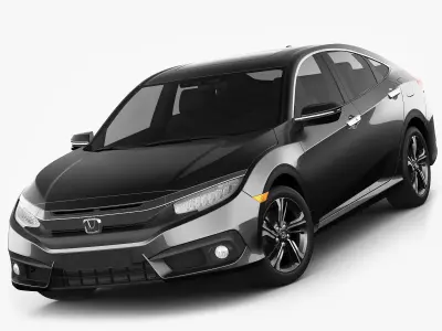 Civic Touring and LX 2016 3D model