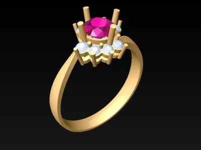 Diamond Ring - Womens Rings - N719340 3D print model
