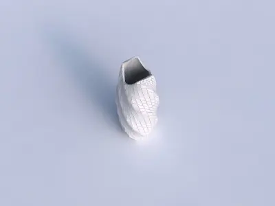 Vase twisted double arc hexagon with diagonal grid plates 3D print model