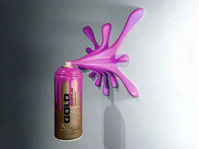 Graffiti Spray Splash Melt toy 3D print model