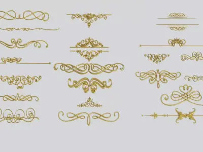 plaster metal ornament decoration 3D model