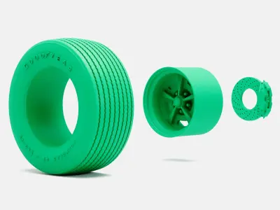 15x10 Magnum 500 Wheel Goodyear Polyglas L60-15 Tire 3D print model