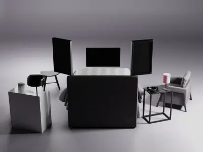 KIT - Modern Bedroom Adustable Drawer - Alex Jun 3D model