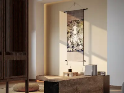  Chinese Bedroom interior 123 3D model