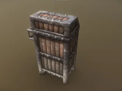 Desert Trash Bin Low-poly 3D model