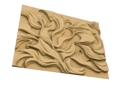 modern panel wall decor set wall relief mural CNC 88 3D model