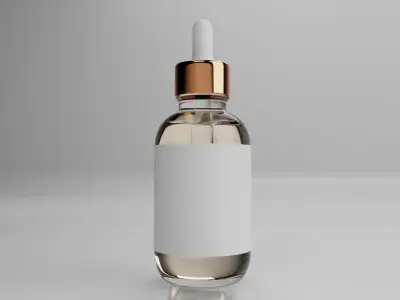 Cosmetic Bottles and Tube Set 3D model