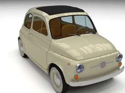Fiat 500D Nuova 1960 Low-poly 3D model