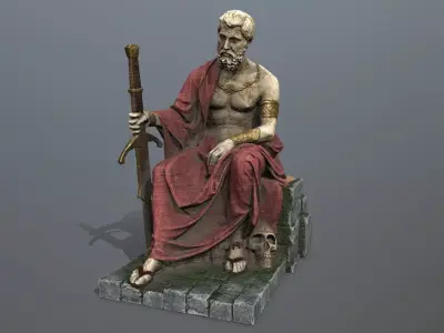 Man Statue 2 Low-poly 3D model
