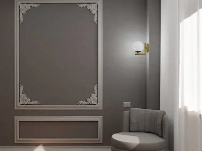 Classic Interior Wall Decoration 3D model Low-poly 3D model
