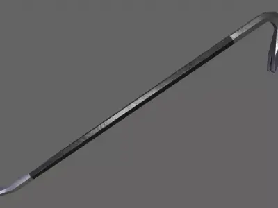 PBR Crowbar V1Black Low-poly 3D model