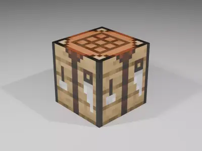 Minecraft Crafting Table Block 3d model Low-poly 3D model