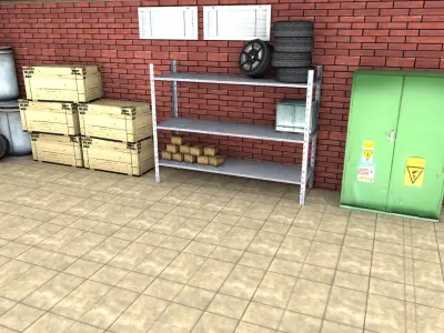 Car Garage Low-poly 3D model