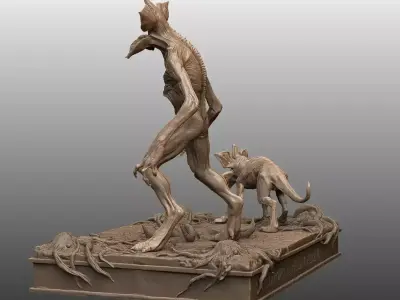 Demogorgon And Demodog Stranger Things Diorama 3D Print Model 3D print model