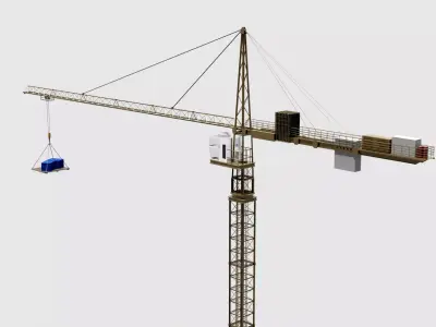 Construction Crane Mid Poly 3D model