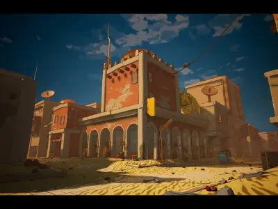 Stylized Indian City Low-poly 3D model