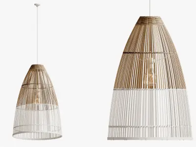 Interior Decoration Bamboo Lamp Shade 3D model