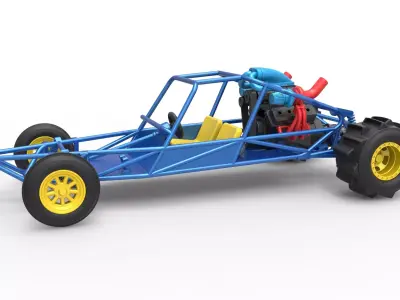 Sand drag Rail buggy Scale 1 to 25 3D print model