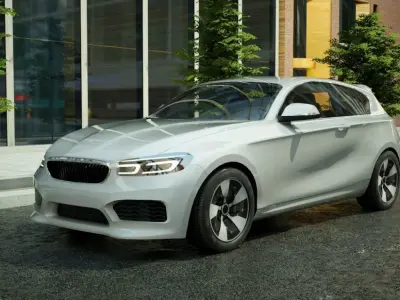 Generic 3-door Sport car Low-poly 3D model