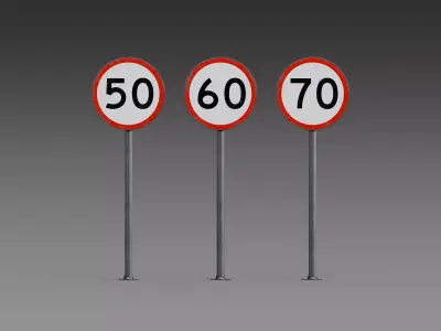 Road Sign Set V2 3D model