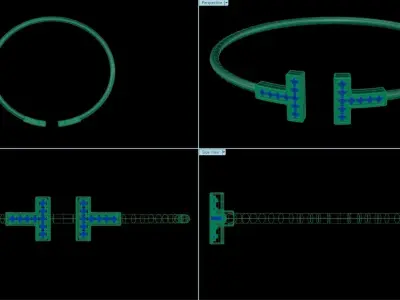 Diamond T Wire Bracelet 3D print model