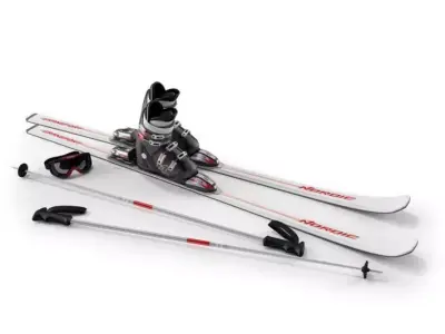 Ski Equiptment   White 3D model