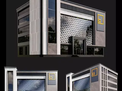 06 Modern Glassed Building 3D model