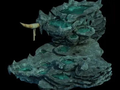 Stone Zhen De Dong - Mountain Rock - Stream Pool 02 3D model