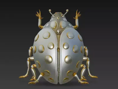 Golden Ladybug - Luxury Insect Sculpture 3D Model 3D print model