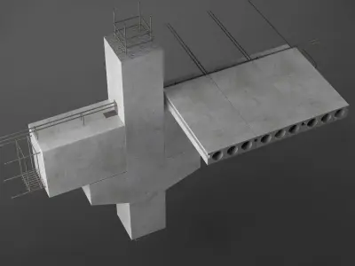 Construction detail 01 beam column connection 3D model