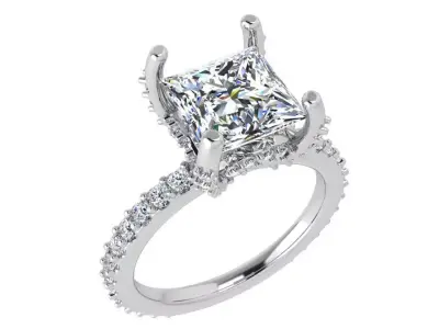 Princess Diamond Ring 3662 3D print model