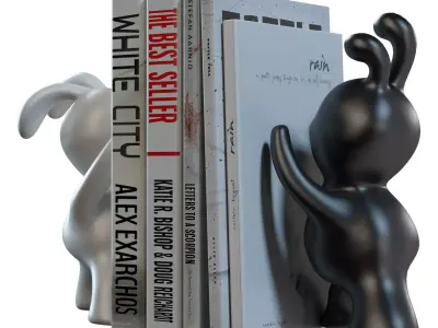 Cute Rabbit Bookends Decor Low-poly 3D model