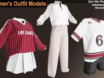 women outfit models 3D model