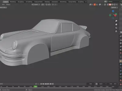 3d printed porsche model 3D print model