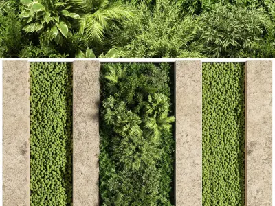 Concrete and vertical garden 05 3D model