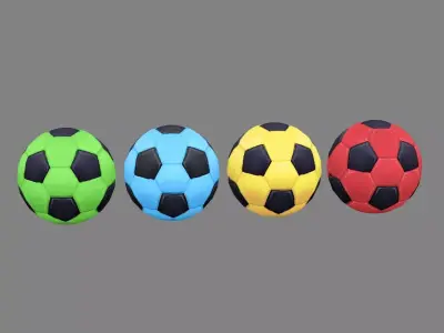 4 colored balls Low-poly 3D model