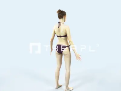Beauty I Beach Animated Rigged Sports Woman Low-poly 3D model