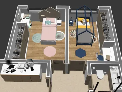appartement floor plan MODERN high quality hm1 3D model
