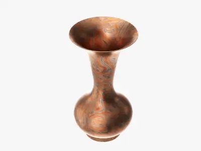 Oriental metal vase 01 3D model