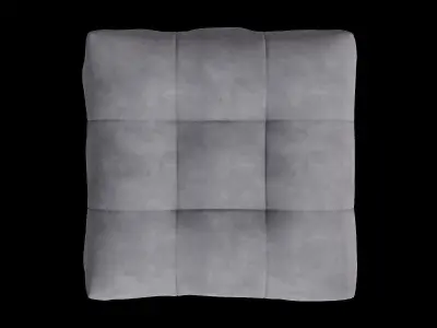 Rectangle Grey Pouf Low-poly 3D model