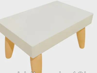 Playful Clay Game Table with Bright Surface Low-poly 3D model