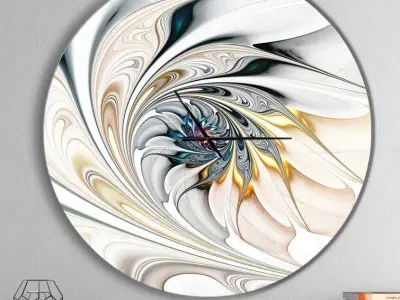 Coro Stained Glass Floral Art Wall Clock Free 3D model