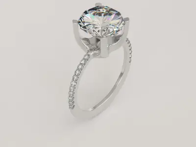 Elegant Diamond Ring - 3D Model Blender Free 3D model
