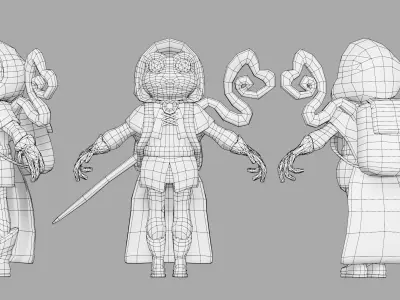 Model of a toad wizard Low-poly 3D model