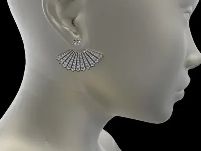 EARRIGNS ALLURE FANS JEWEL 3D print model