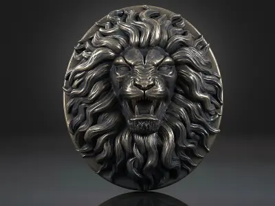 Lion Head Pendant a03  3D print model
